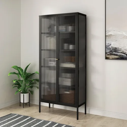 ויטרינה מעוצבת VITRA זכוכית גלית צבע שחור