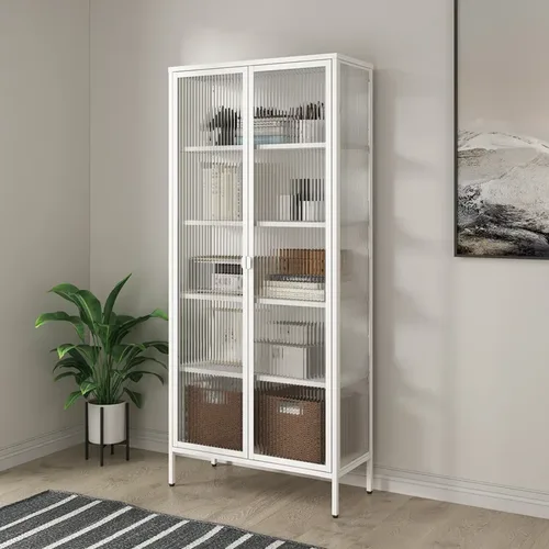 ויטרינה מעוצבת VITRA זכוכית גלית צבע לבן