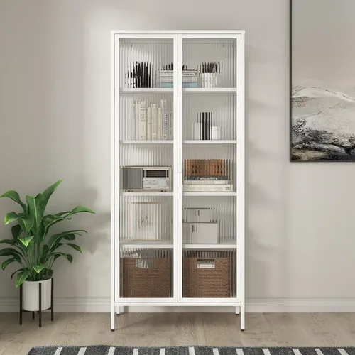ויטרינה מעוצבת VITRA זכוכית גלית צבע לבן